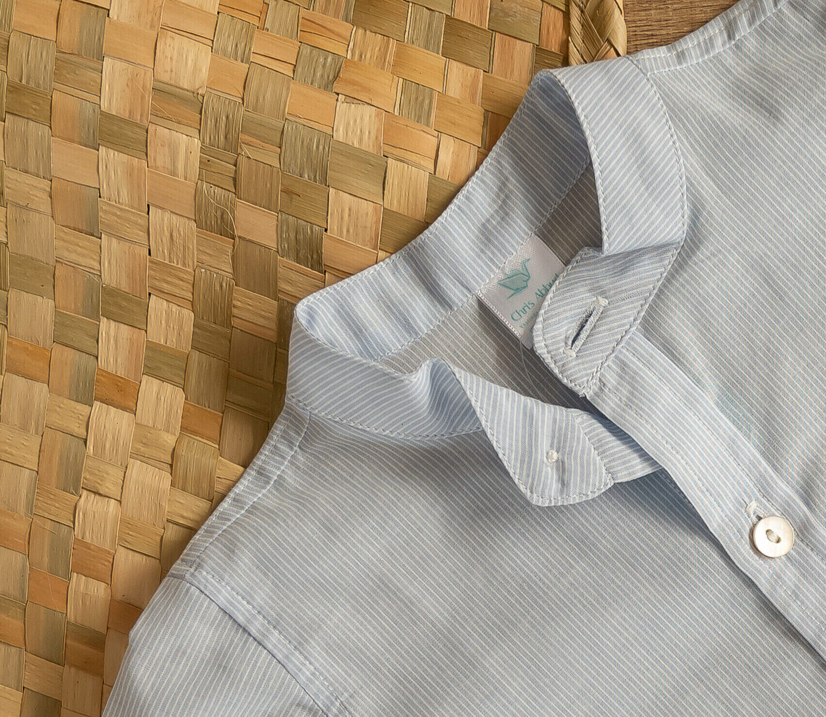 CAMISA MANGA LONGA EM CAMBRAIA DE ALGODÃO