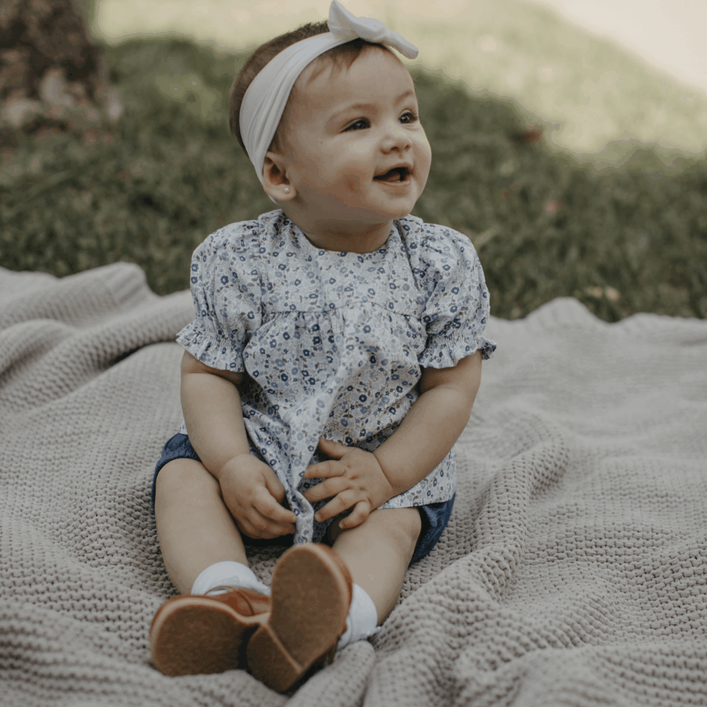 Conjunto bebê: bata com shorts balonê, em tricoline 100% algodão